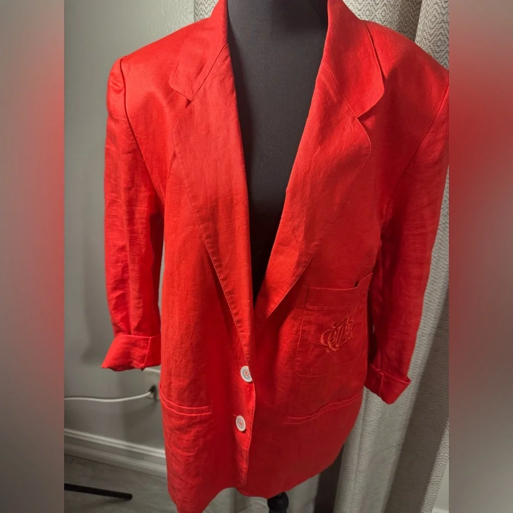 VTG Rare Linen Dior Vibrant Red Women's Blazer🔥 Beautiful